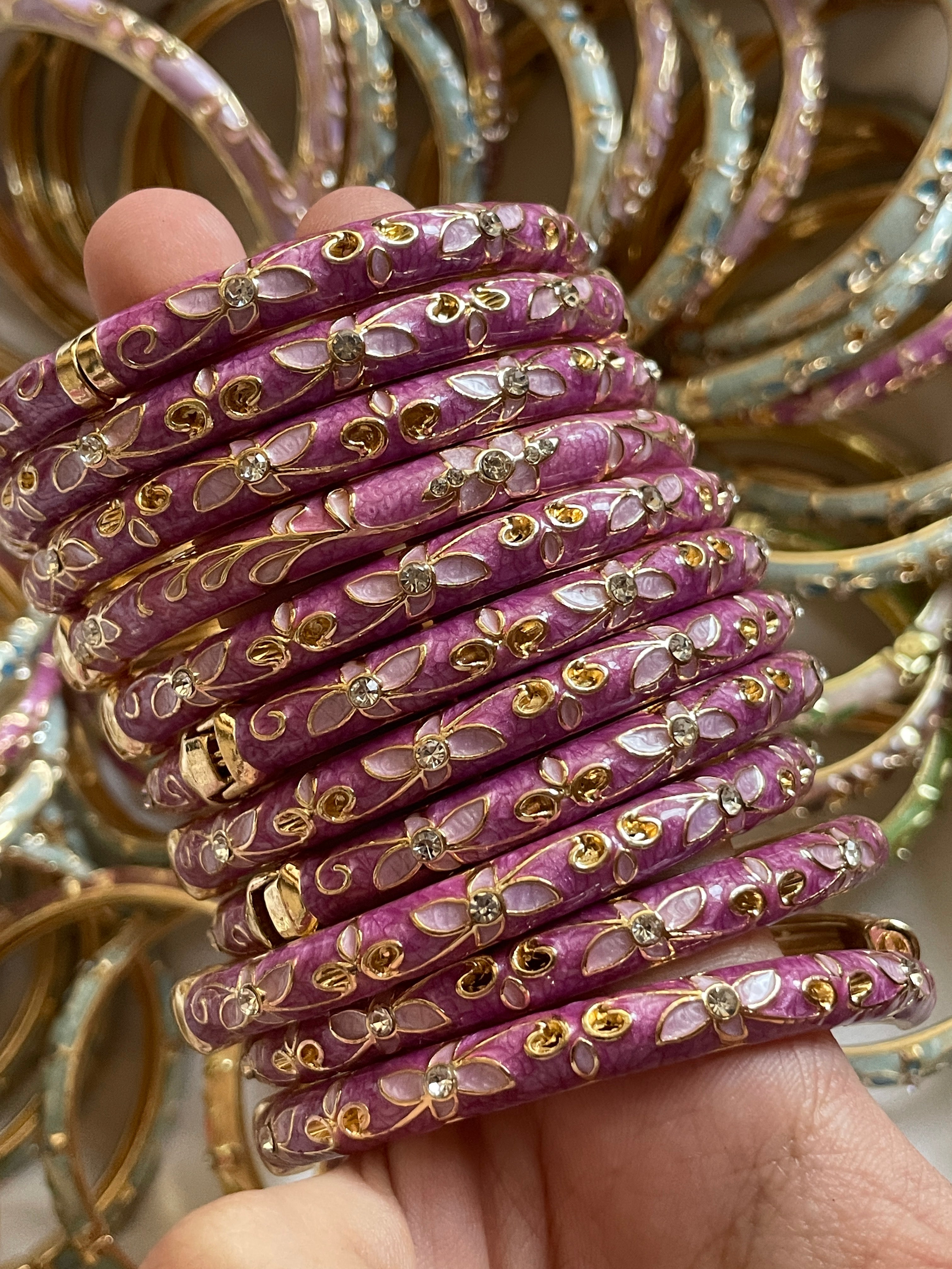 Petal enamel bangles