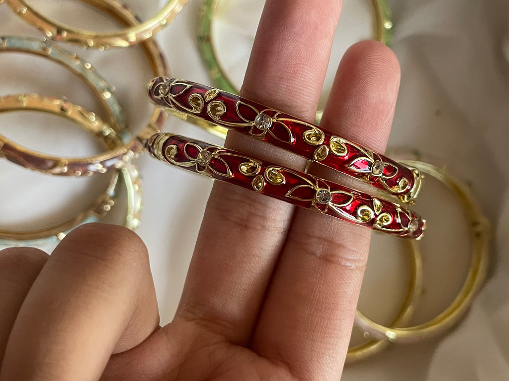 Petal enamel bangles