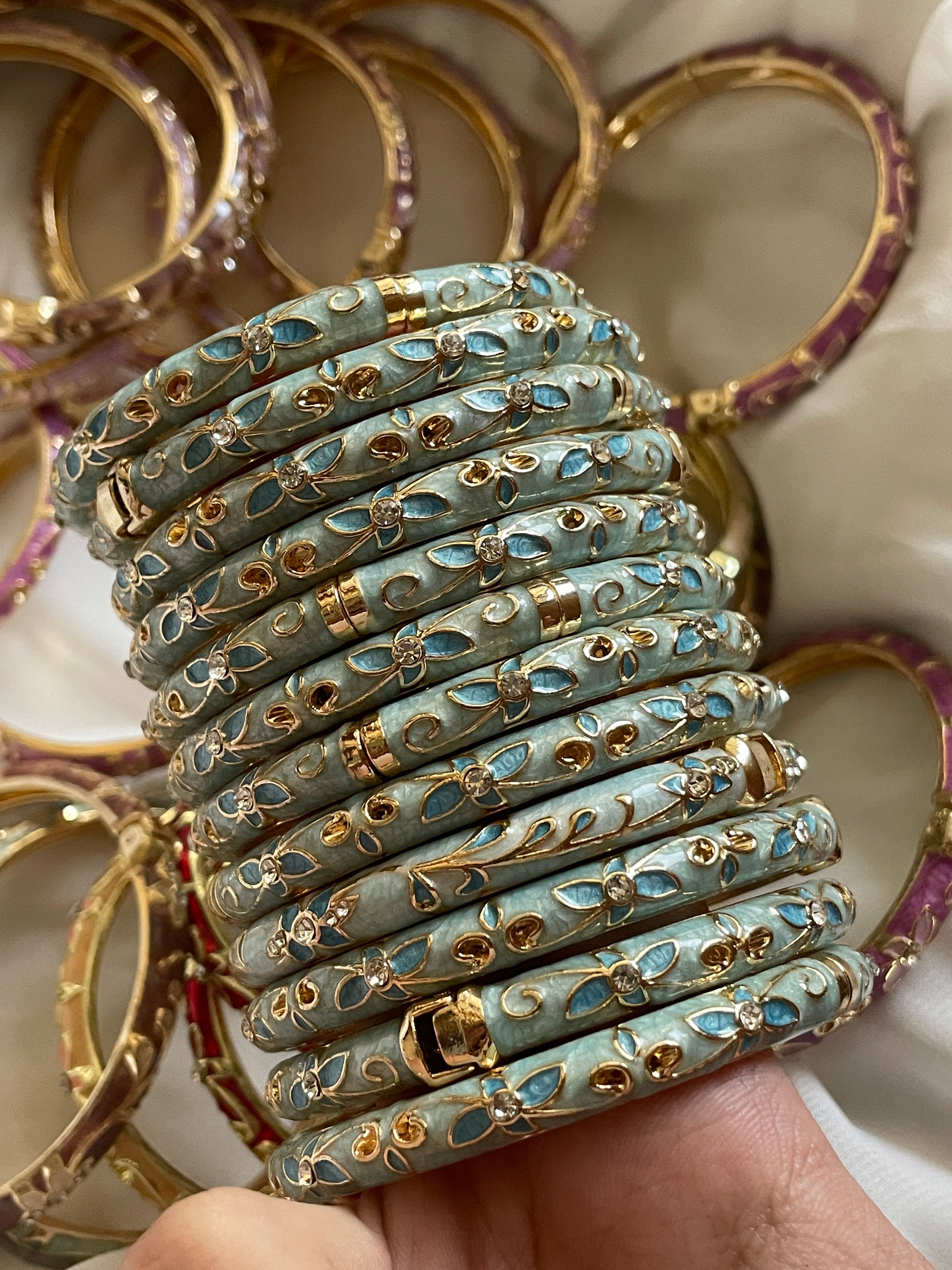 Petal enamel bangles