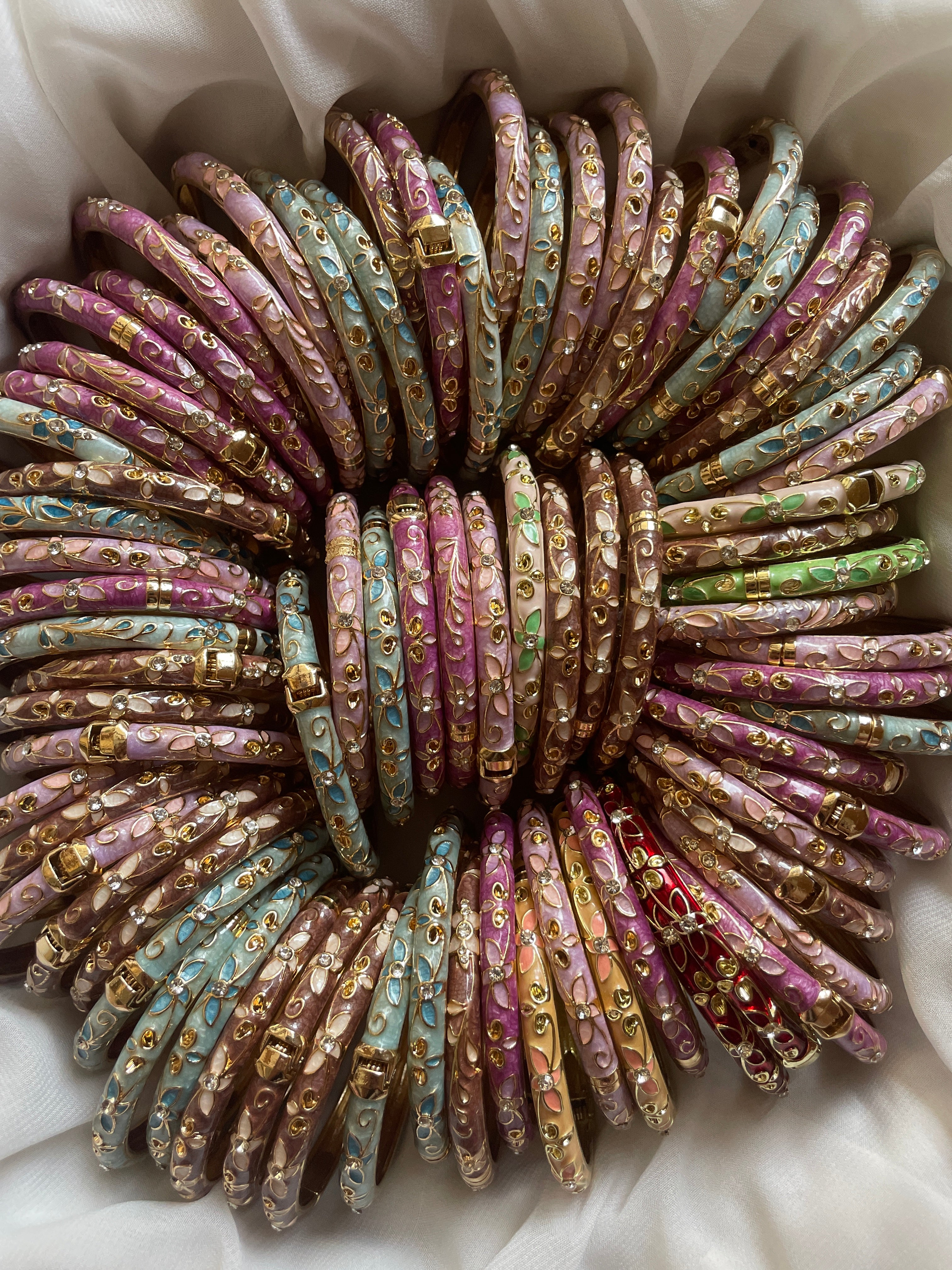 Petal enamel bangles