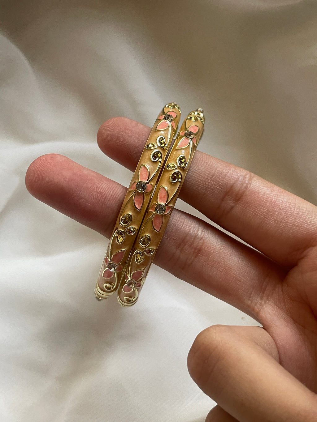 Petal enamel bangles