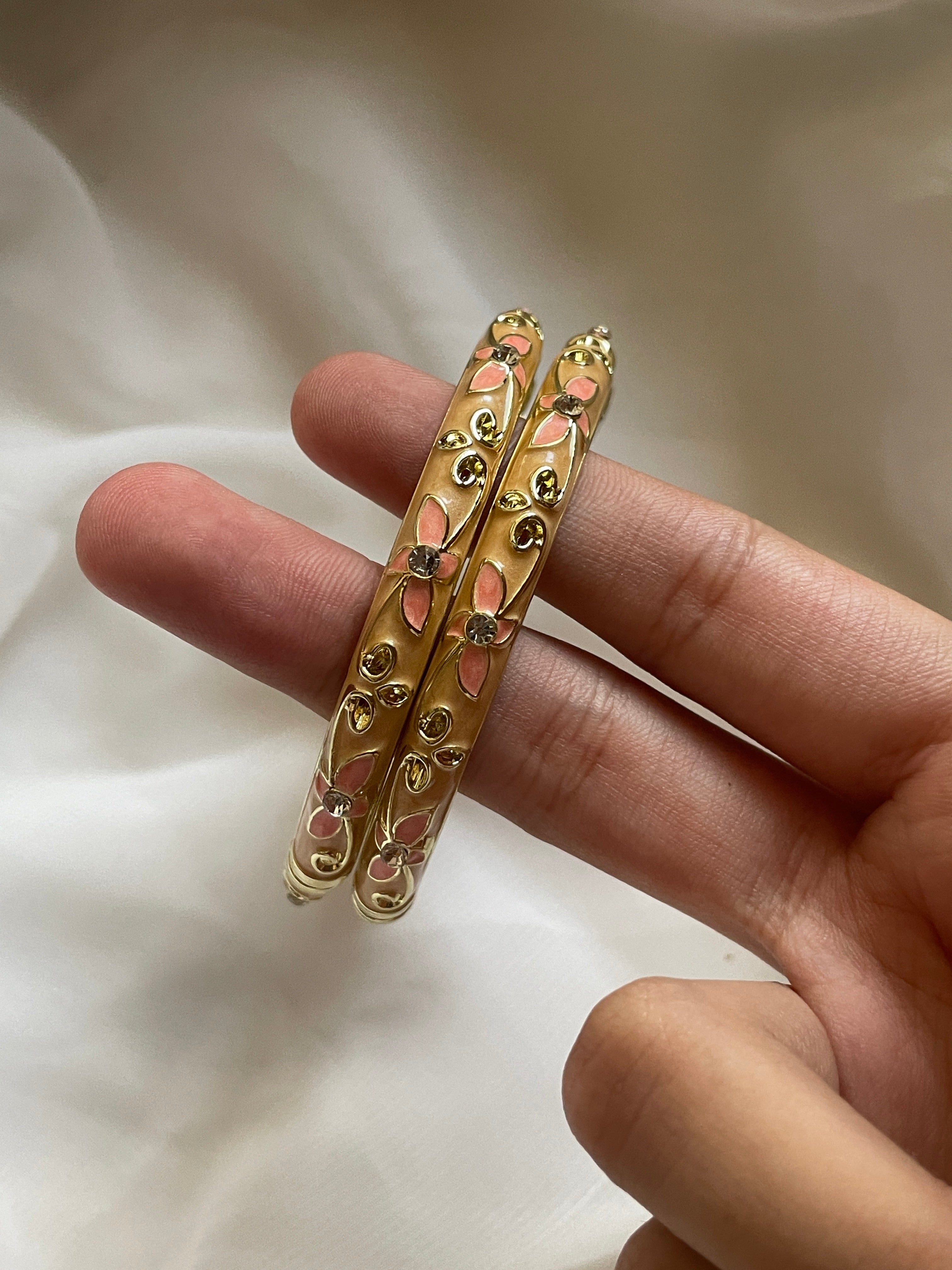 Petal enamel bangles