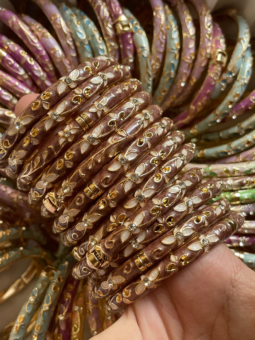 Petal enamel bangles