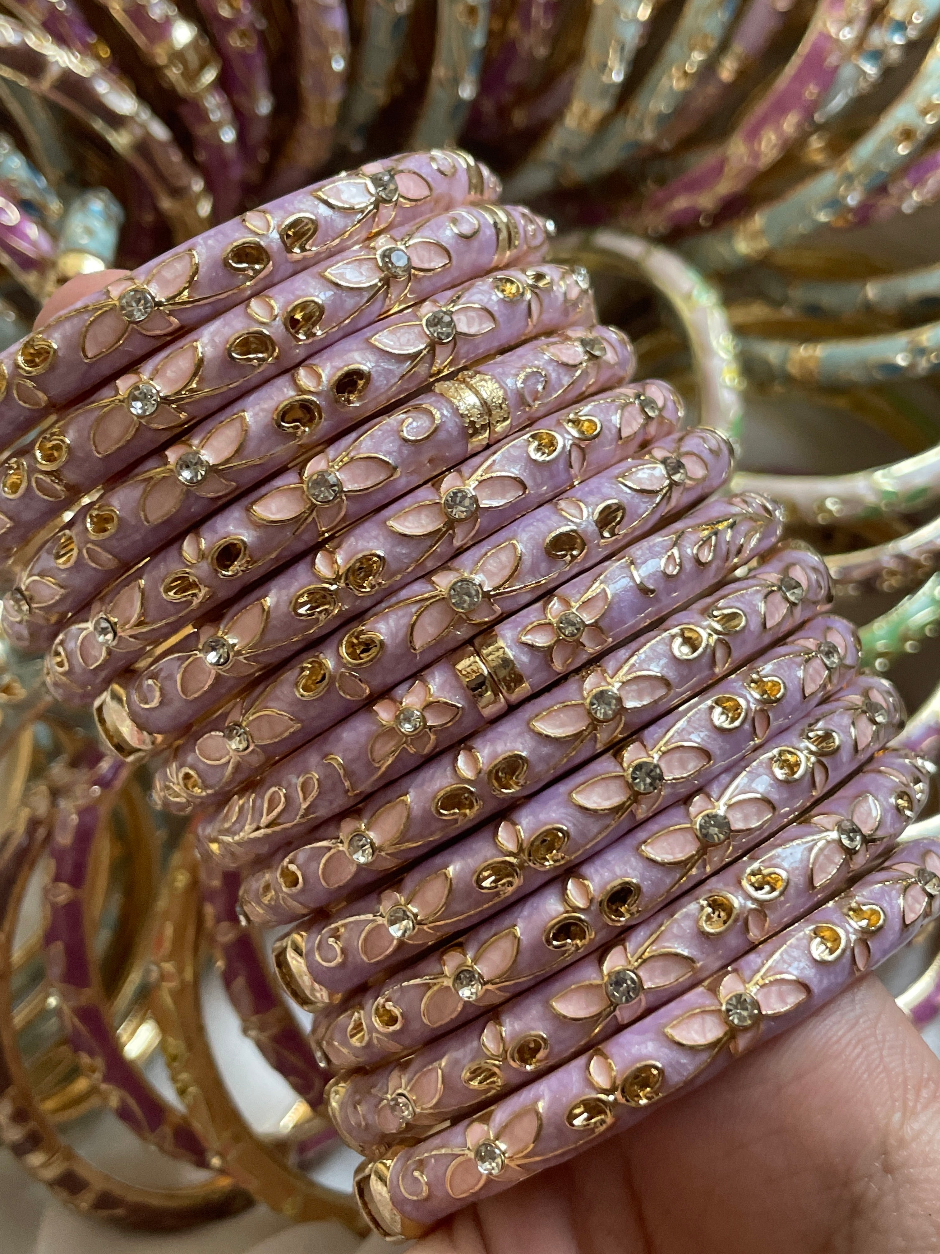 Petal enamel bangles